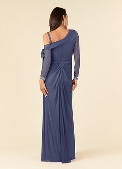 Azazie Marna Mother of the Bride Dresses Stormy Sheath One Shoulder Mesh Dress image2