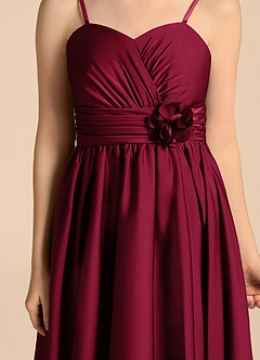 Azazie Catalina Junior Jurk van Stretch Satijn met A-Lijn Sweetheart Halslijn Bourgondië image8