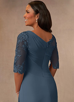 Azazie Dionysus Mother of the Bride Dresses Neptune A-Line Boatneck Lace Chiffon Dress image5