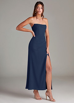 Azazie Leonis Bridesmaid Dresses Dark Navy Mermaid Strapless Chiffon Convertible Dress image8