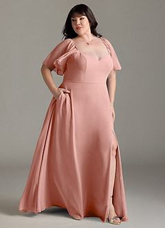 Azazie Chloe Bridesmaid Dresses Rosette A-Line Sweetheart Neckline Chiffon Dress image10