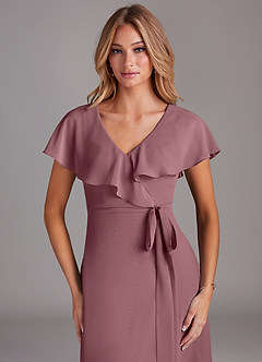 Azazie Lainey Bridesmaid Dresses Amethyst A-Line with Pockets Chiffon Dress image6
