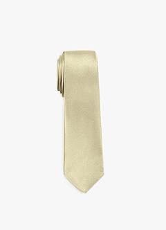 front Metallic Satin Skinny Tie