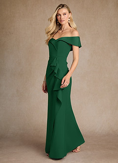Azazie Laredo vestidos de madre de la novia Vestido de Verde Oscuro de Crepé elástico de Sirena con Vestidos sin tirantes image2