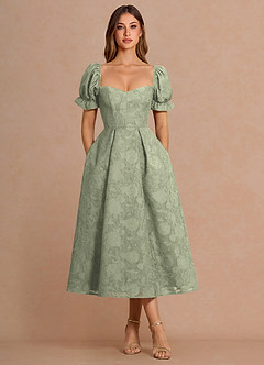 Lanthe Agave Green Midi Dress image1