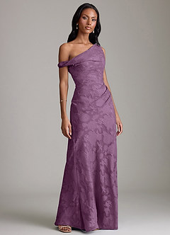 Azazie Emerson Bridesmaid Dresses Wisteria Mermaid Off the Shoulder Floral Burnout Dress image4