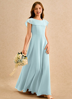 Azazie Kittie Girls Formal Flower Girl Dresses Mist A-Line Chiffon Dress image4