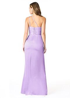 Azazie Eren Bridesmaid Dresses Lilac Mermaid One Shoulder Stretch Satin Dress image2