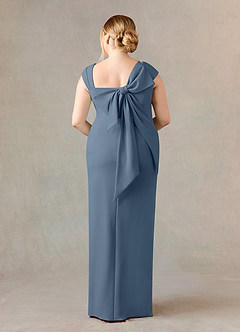 Azazie Ellen Final Sale Twilight Sheath Side Slit Stretch Crepe Dress image8