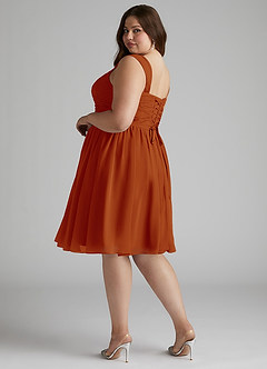 Azazie Angie Bridesmaid Dresses Paprika A-Line Corset Chiffon Dress image12