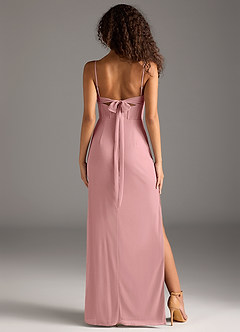 Azazie Mai Bridesmaid Dresses Dusty Rose Sheath Pleated Mesh Dress image5