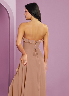 Barbie ♥ Azazie Bridesmaid Dresses Champagne Rose A-Line Sweetheart Neckline Chiffon Dress image7