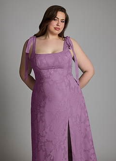 Azazie Debra Bridesmaid Dresses Wisteria A-Line with Pockets Floral Burnout Dress image13