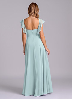 Azazie Leilani Bridesmaid Dresses Mist A-Line Pleated Chiffon Dress image2