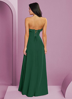 Barbie ♥ Azazie Bridesmaid Dresses Dark Green A-Line Sweetheart Neckline Chiffon Dress image2