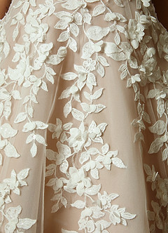 Azazie Alyson Abiti da Sposa Abito Principessa in Pizzo Diamante Bianco Nudo image7