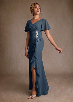 Azazie Suffolk Mother of the Bride Dresses Neptune A-Line Pleated Chiffon Dress image2