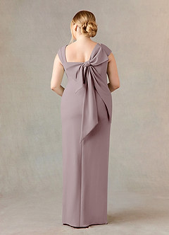 Azazie Ellen Mother of the Bride Dresses Vintage Mauve Sheath Side Slit Stretch Crepe Dress image8