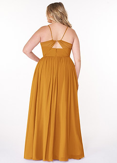 Azazie Cora Bridesmaid Dresses Butterscotch A-Line Pleated Chiffon Dress image7