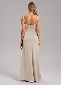 Azazie Frostine Bridesmaid Dresses Frost A-Line Bow Stretch Satin Dress image2