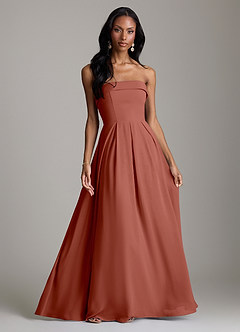 Azazie Lucienne Bridesmaid Dresses Auburn A-Line Strapless Chiffon Convertible Dress image1