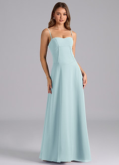 Azazie Valentine Abiti da Damigella Abito A-Line in Chiffon Corsetto Sea Glass image1