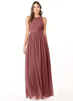 Azazie Luz Bridesmaid Dresses Amethyst A-Line Lace Chiffon Dress image1