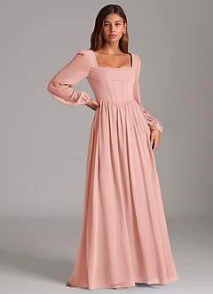 Azazie Maree Bridesmaid Dresses Rosette A-Line Corset Chiffon Dress image3