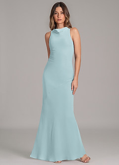 Azazie Allettie Bridesmaid Dresses Mist Mermaid Chiffon Dress image4