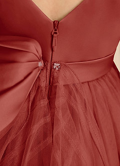 Azazie Pear Blumenmädchenkleider Ballkleid Schleifen Tüll Kleid Terrakotta image7