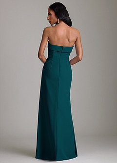 Azazie Aretha Bridesmaid Dresses Pine A-Line Strapless Chiffon Dress image2