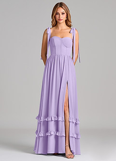 Azazie Anastacia Bridesmaid Dresses Lilac A-Line Sweetheart Neckline Chiffon Dress image6