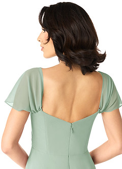 Azazie Tancie Bridesmaid Dresses Agave A-Line Off the Shoulder Chiffon Convertible Dress image5