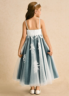 Azazie Coraline Sukienki dla dziewczynek sypiących kwiaty Linia A Koronka Sznurówka Długość kostki Sukienka image2