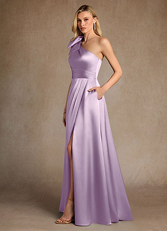 Azazie Easton Kleider für die Brautmutter A-Linie One-Shoulder Stretch-Satin Kleid Frostiges Flieder image2