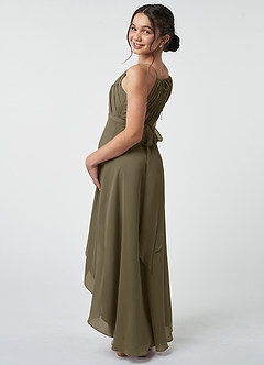 Azazie Oaklynn Junior Willow Green A-Line Pleated Chiffon Dress image5