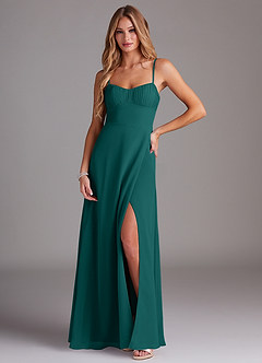 Azazie Breonna Bridesmaid Dresses Peacock A-Line Sweetheart Neckline Chiffon Dress image1