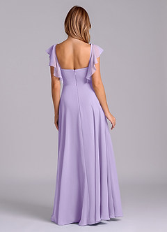 Azazie Leilani Bridesmaid Dresses Lilac A-Line Pleated Chiffon Dress image2