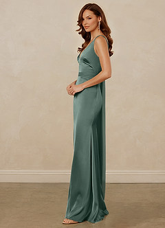 Christian Siriano Bridal for Azazie 1011 Bridesmaid Dresses Sea Moss Mermaid Bow Stretch Satin Dress image7