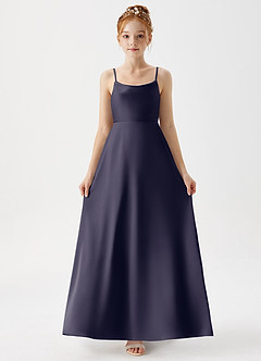 Azazie Shale Junior Stormy A-Line Stretch Satin Dress image5