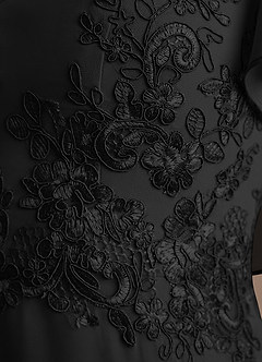 Azazie Frieda Mother of the Bride Dresses Black A-Line Applique Chiffon Dress image6