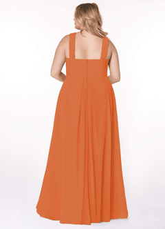 Azazie Kaleigh Bridesmaid Dresses Cinnamon A-Line Pleated Chiffon Dress image8