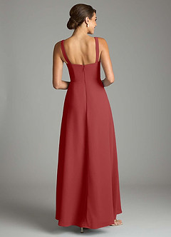 Azazie Debra Bridesmaid Dresses Rust A-Line with Pockets Chiffon Convertible Dress image6