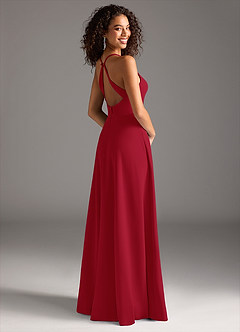 Azazie Davis Bridesmaid Dresses Scarlet A-Line Pleated Stretch Crepe Dress image7