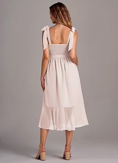Azazie Deb Bridesmaid Dresses Rose Petal A-Line with Pockets Chiffon Convertible Dress image6
