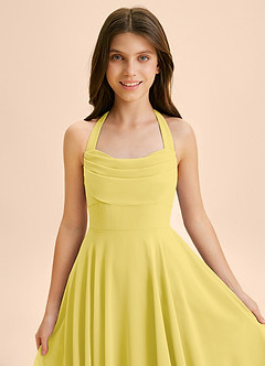 Azazie Kady Junior A-Linie Herzausschnitt Chiffon Kleid Kanarienvogel image6
