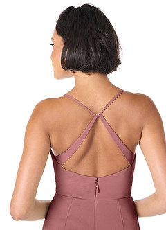 Azazie Ashana Brautjungfernkleider Etui Herzchen Spitze Gittergewebe Kleid Wüstenrose image5