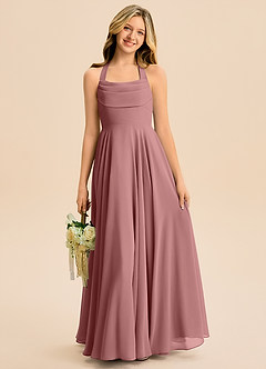 Azazie Kady Junior Desert Rose A-Line Sweetheart Neckline Chiffon Dress image4