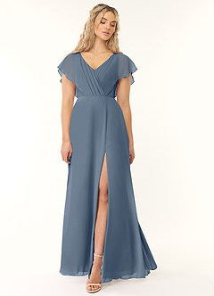 Azazie Rylee Bridesmaid Dresses Twilight A-Line Pleated Chiffon Dress image1