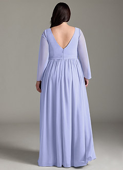 Azazie Teton Maternity Bridesmaid Dresses A-Line Long Sleeve Chiffon Floor-Length Dress image8